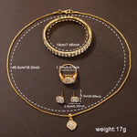 Conjunto Luxuoso de Relógio e Joias com Strass