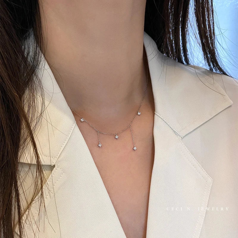 Colar Choker Estrela em Prata 925 com Zircão