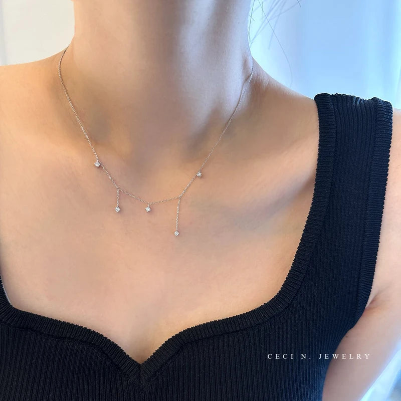 Colar Choker Estrela em Prata 925 com Zircão