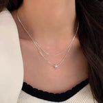 925 prata esterlina dupla camada colar requintado charme estilo simples pingente gargantilha presente de aniversário para mulheres jóias requintadas