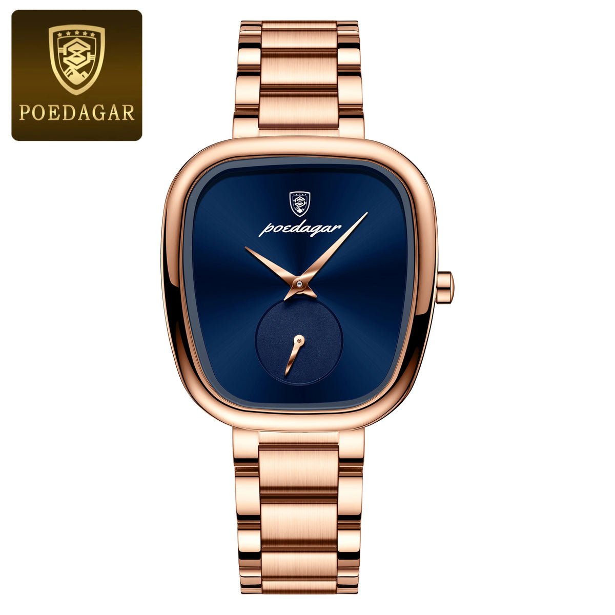 POEDAGAR-Relógio de quartzo feminino impermeável em aço inoxidável, relógio feminino elegante, relógios de luxo para senhoras, alta qualidade