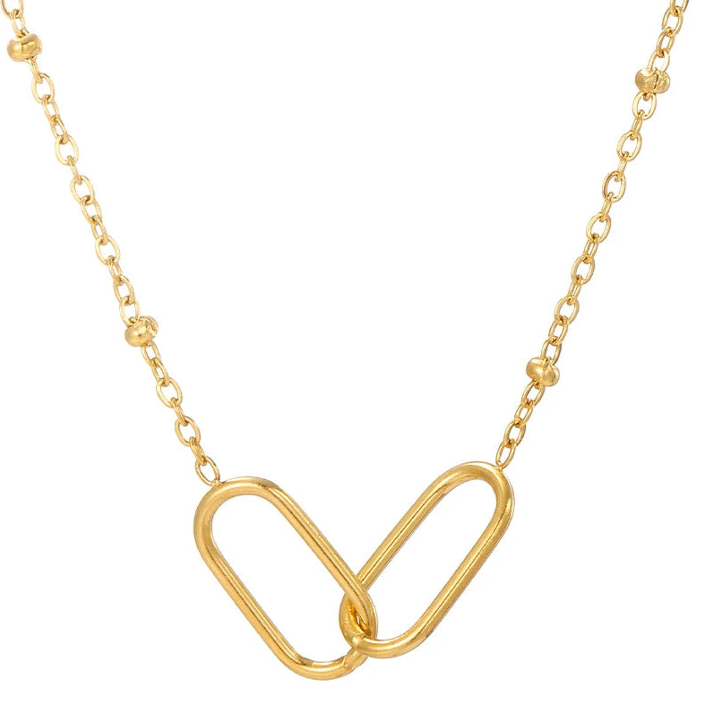 Colar Geométrico Infinito de Aço Inoxidável Linda Top