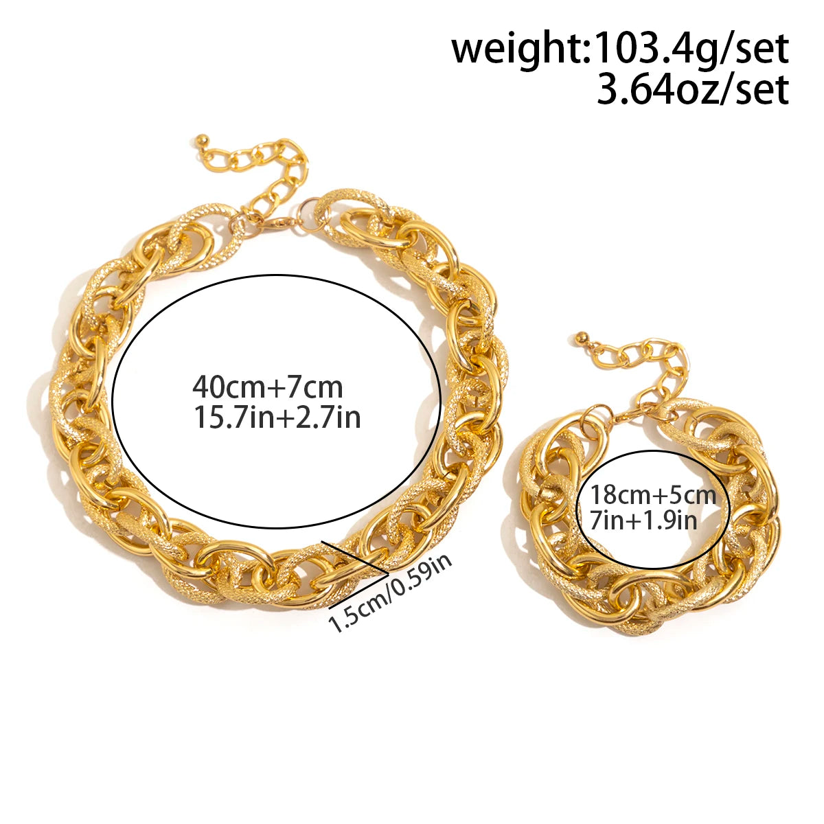 Conjunto Luxuoso de Correntes Cruzadas Linda Top