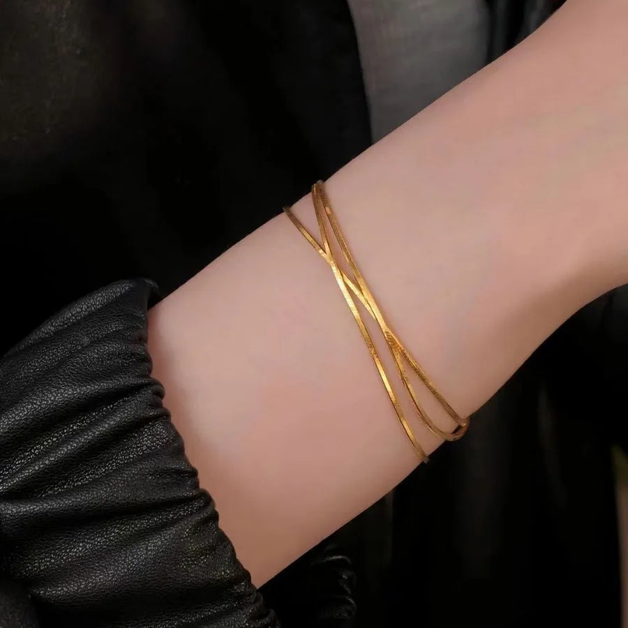 Colar de ouro real AU99, simples e elegante, nicho feminino, corrente de clavícula em ouro 24K, avançado e versátil, para sua namorada