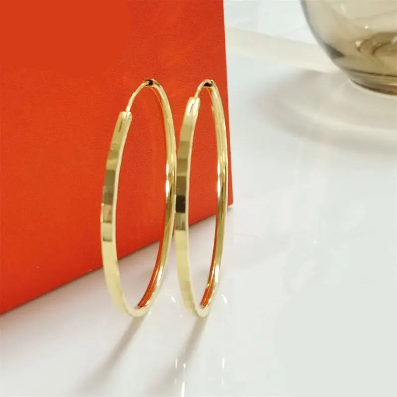 Brincos de Argola 18K Banhados a Ouro Linda Top