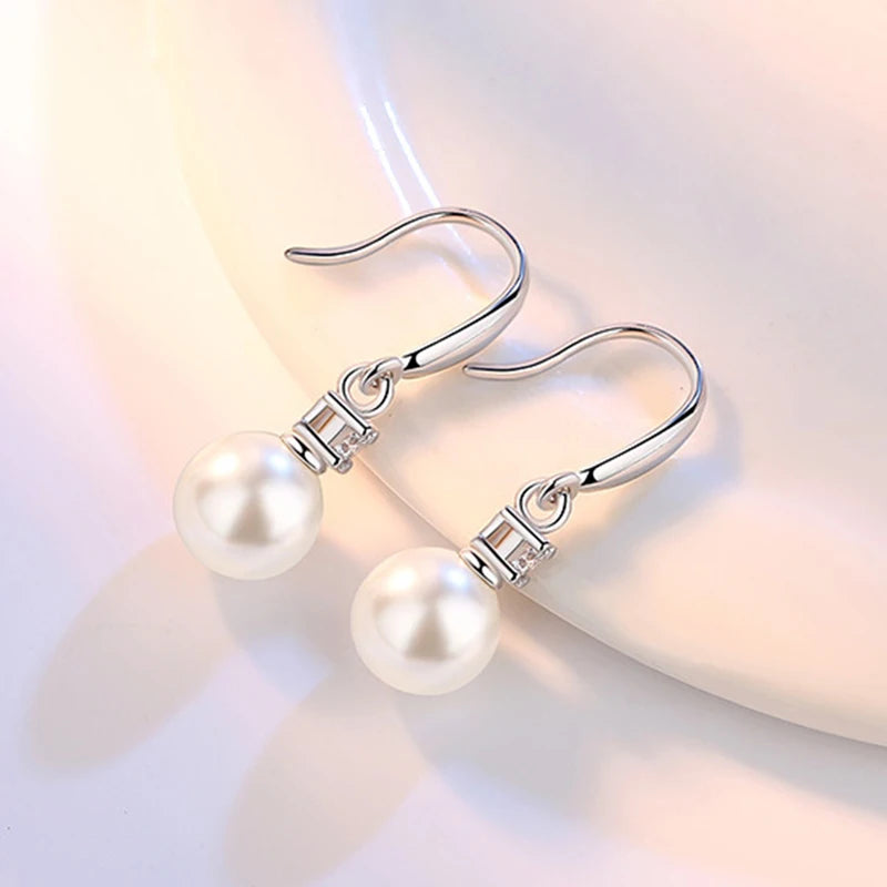 Genuíno 925 prata esterlina nova alta qualidade jóias cristal pérola brincos para moda feminina xy0103