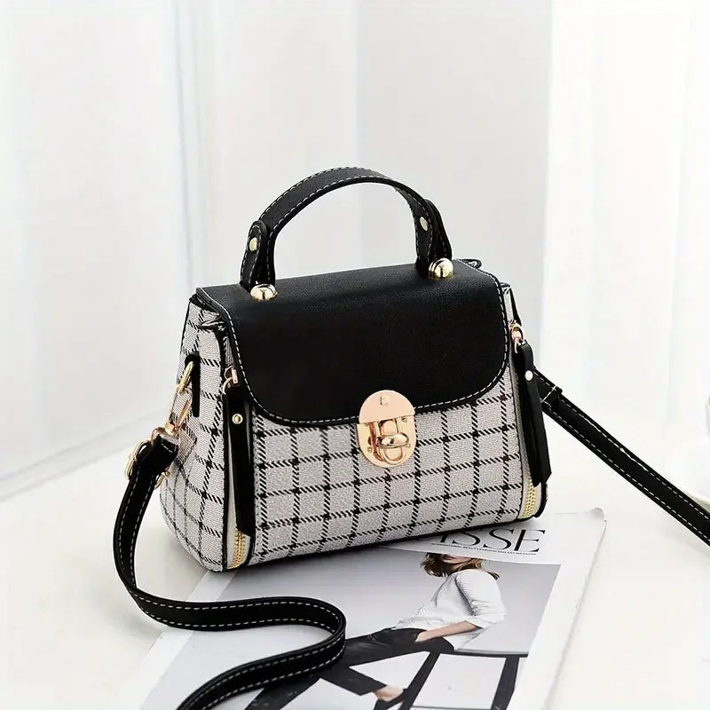 Bolsa Crossbody Xadrez Elegante Linda Top