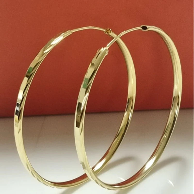 Brincos de Argola 18K Banhados a Ouro Linda Top