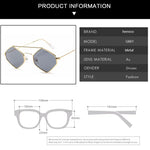 Óculos de sol vintage para mulheres, metal retrô, duplo feixe, óculos Wild Punk, óculos poligonais para o oceano, UV400, moda