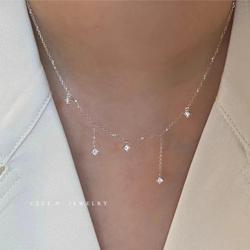 Colar Choker Estrela em Prata 925 com Zircão