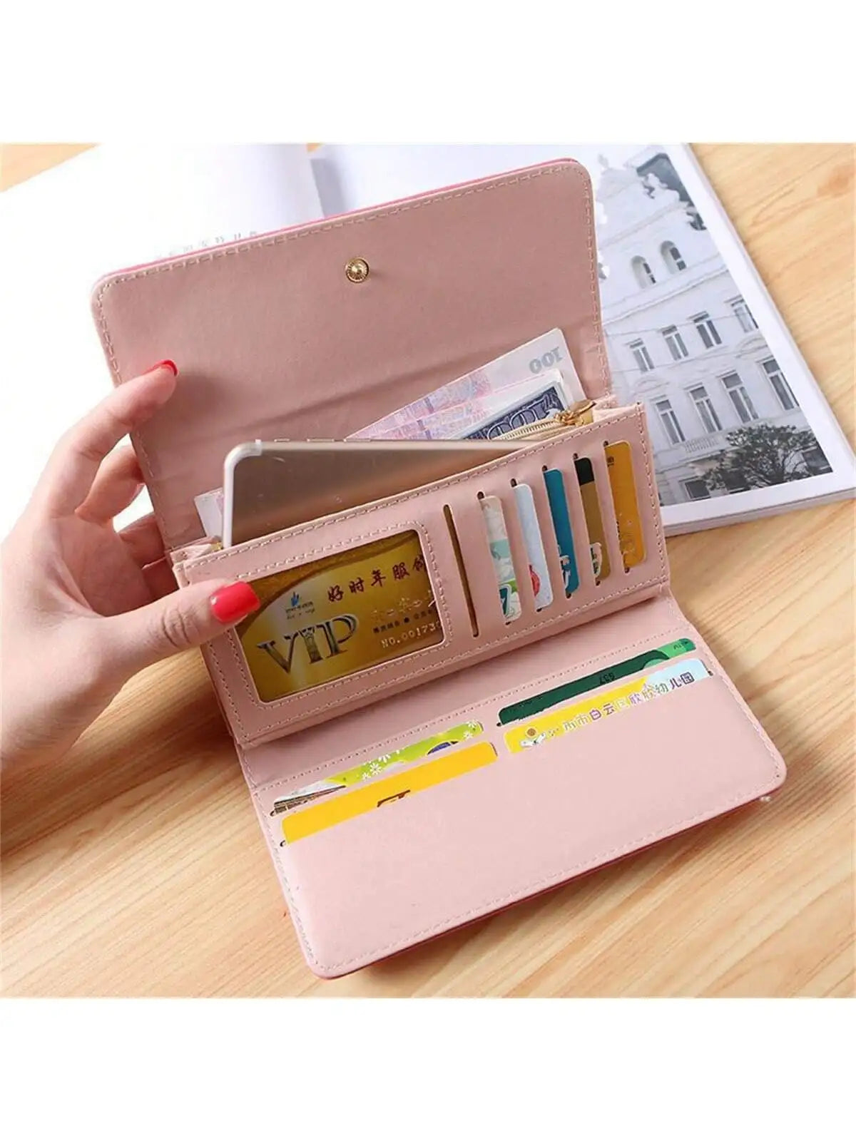 Carteira Linda Top Elegance com Fivela de Coroa