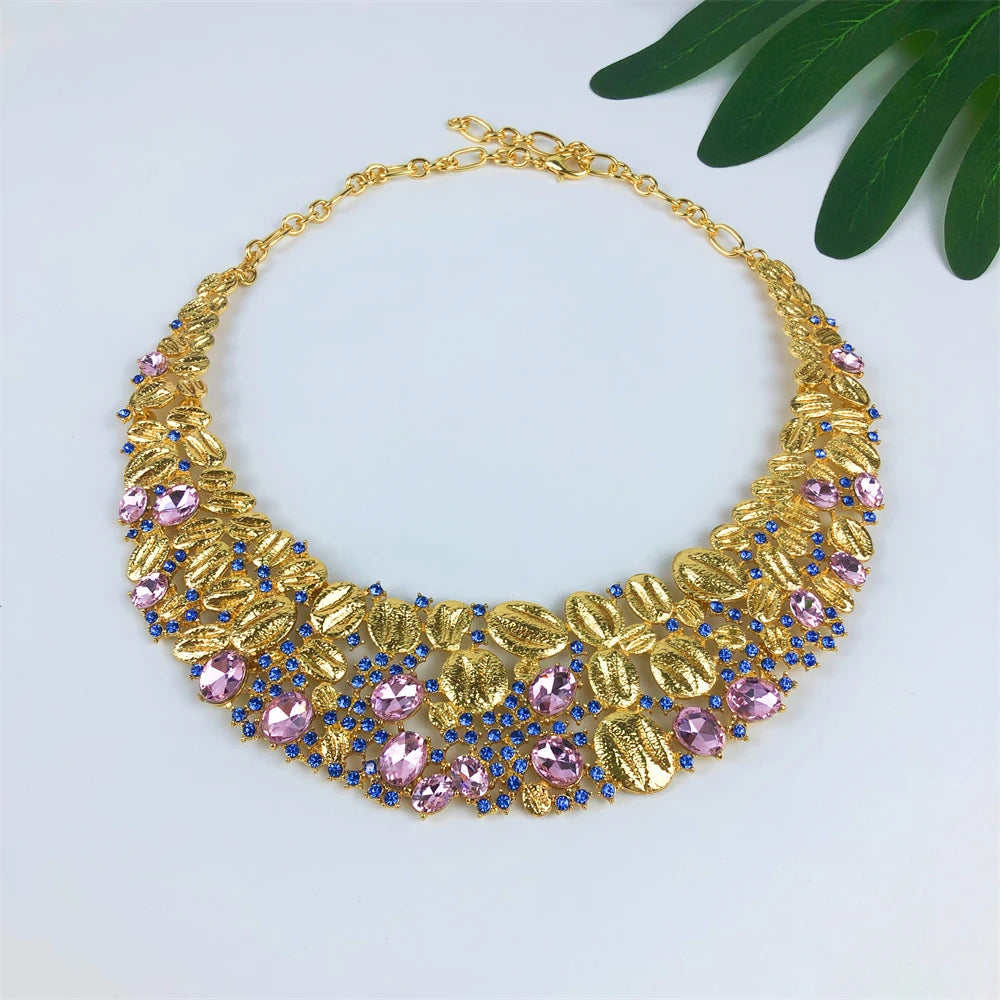 Conjunto de Joias Vintage com Opala Folheado a Ouro 18K