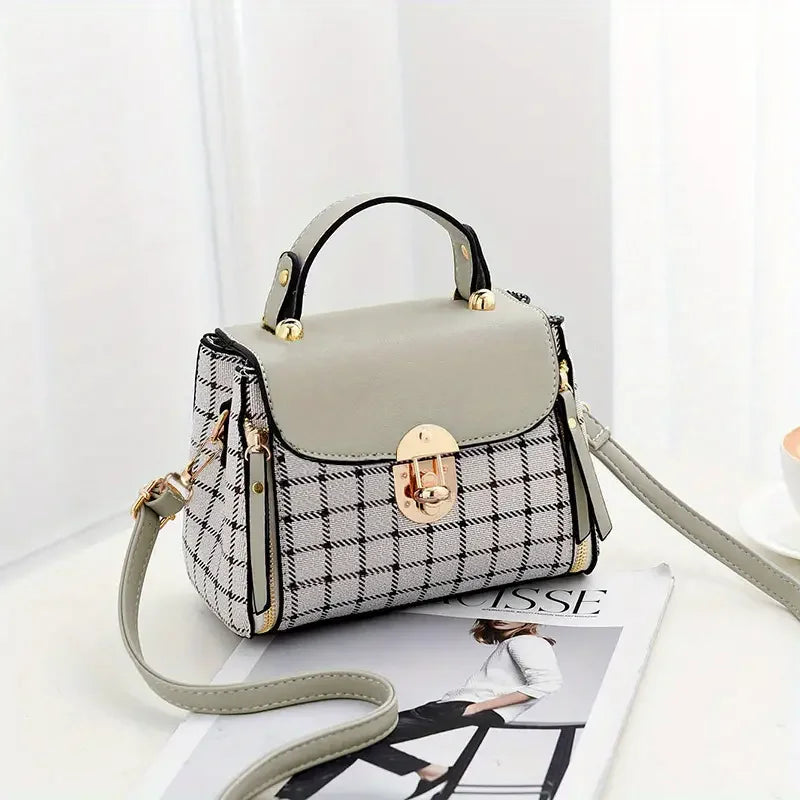 Bolsa Crossbody Xadrez Elegante Linda Top