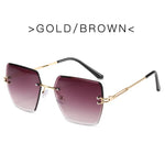 Óculos de Sol Feminino Sem Aro Luxo Vintage 2024