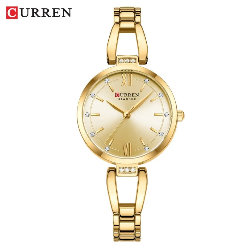 Relógio Feminino Elegante de Aço Inoxidável CURREN