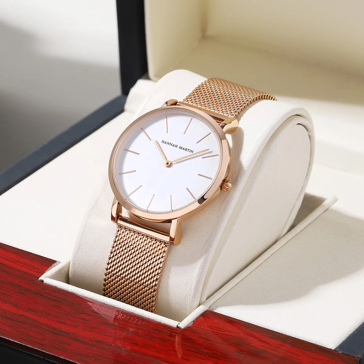 Relógio Minimalista Feminino Ouro Rosa 36mm