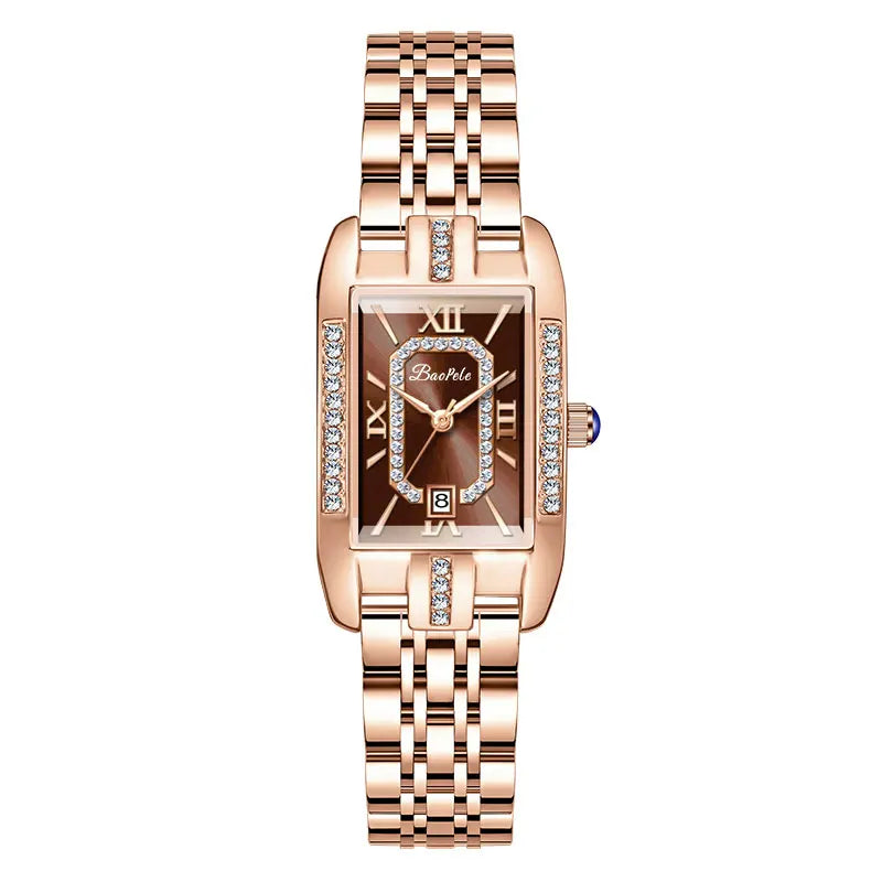 Marcas de luxo originais relógio feminino retangular diamante aço à prova dwaterproof água relógio mão menina moda estilo elegante relógio de pulso feminino
