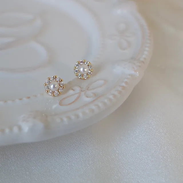 Brincos de ouro 14k de luxo, brincos de ouro real, zircônia, pérola, torção, brincos de luxo para mulheres, pendientes, bijuterias