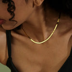 Colar Cobra de Aço Inoxidável Dourado Linda Top