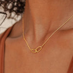 Colar Geométrico Infinito de Aço Inoxidável Linda Top