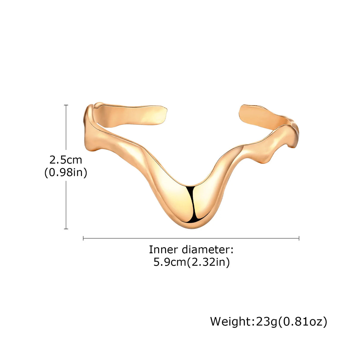 Pulseira Irregular de Punho Aberto Linda Top