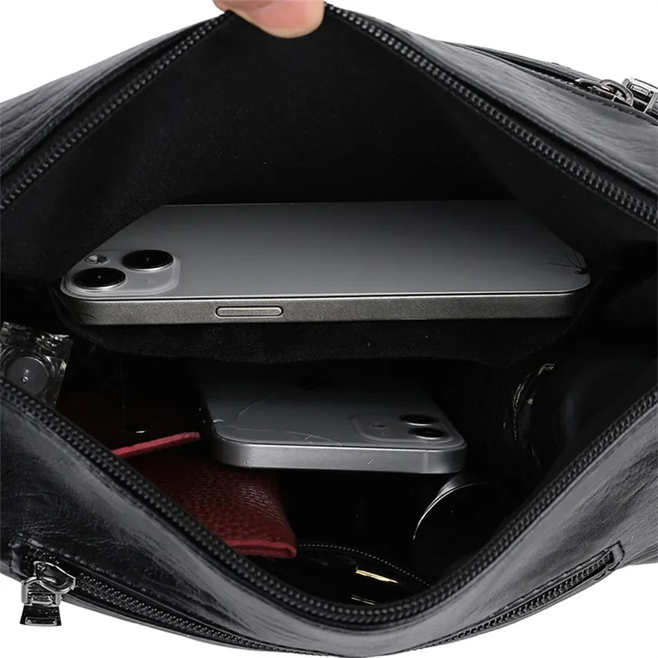 Bolsa Linda Top de Couro Luxuosa com Grande Capacidade