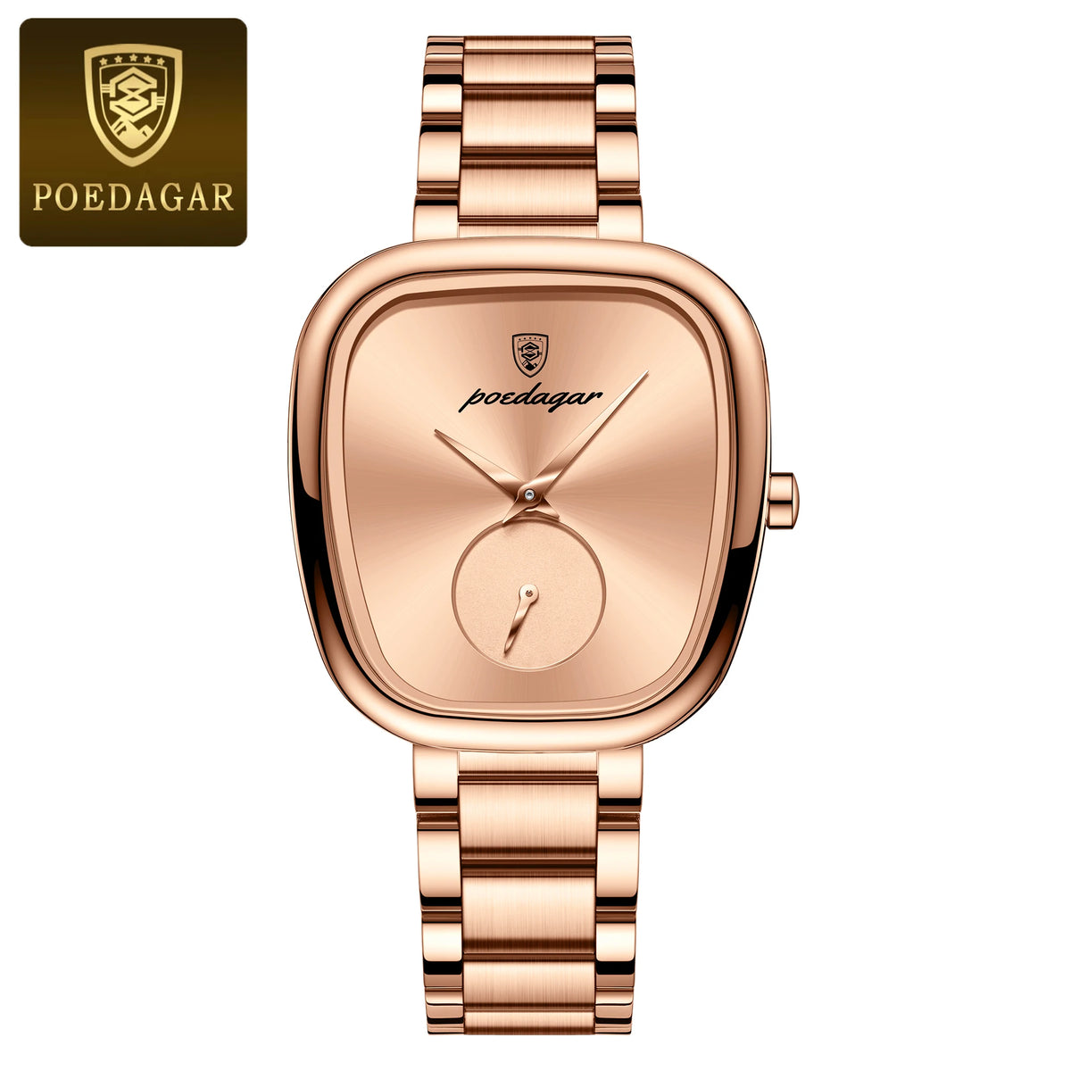 POEDAGAR-Relógio de quartzo feminino impermeável em aço inoxidável, relógio feminino elegante, relógios de luxo para senhoras, alta qualidade