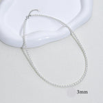 925 prata esterlina 6mm colar de pérolas para mulheres jóias no pescoço pérola grânulo gargantilha itens baratos com presente de festa