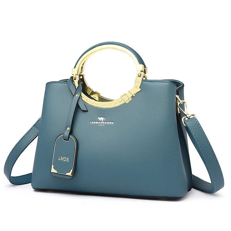 Bolsa em Couro Macio com 3 Compartimentos