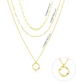 Colares de ouro em camadas para mulheres empilháveis14k ouro prata banhado círculo clipe de papel corrente pingente gargantilha colar conjunto para mulher