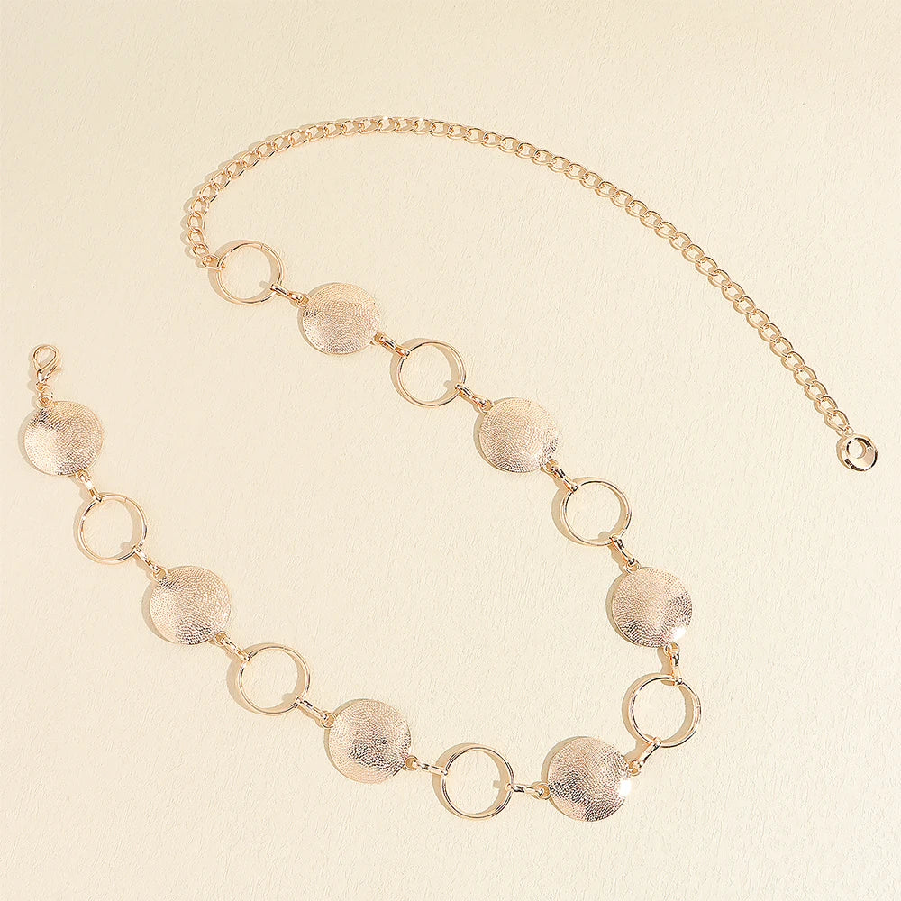 Cinto de Metal Circular Elegância Linda Top