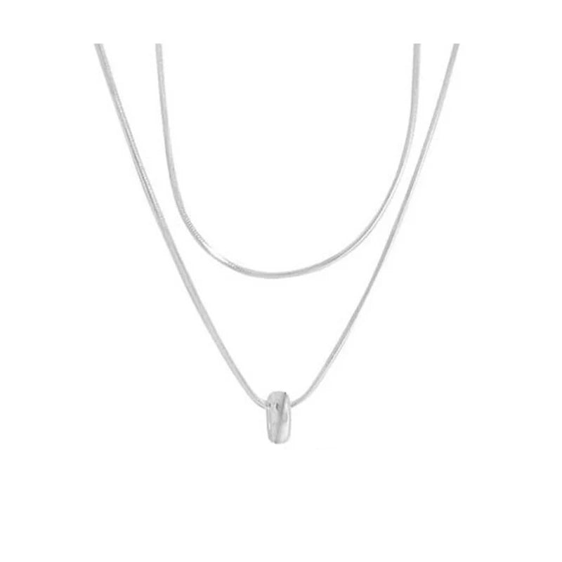 925 prata esterlina dupla camada colar requintado charme estilo simples pingente gargantilha presente de aniversário para mulheres jóias requintadas