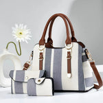 Conjunto Elegante de Bolsas Listradas Linda Top