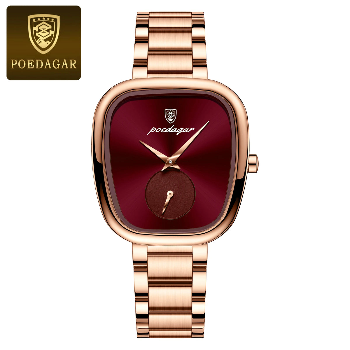 POEDAGAR-Relógio de quartzo feminino impermeável em aço inoxidável, relógio feminino elegante, relógios de luxo para senhoras, alta qualidade