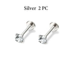 Brincos de Aço Inoxidável com Zircão 18K