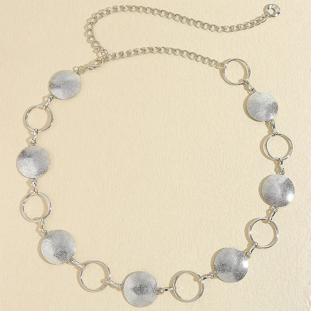 Cinto de Metal Circular Elegância Linda Top