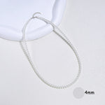 925 prata esterlina 6mm colar de pérolas para mulheres jóias no pescoço pérola grânulo gargantilha itens baratos com presente de festa