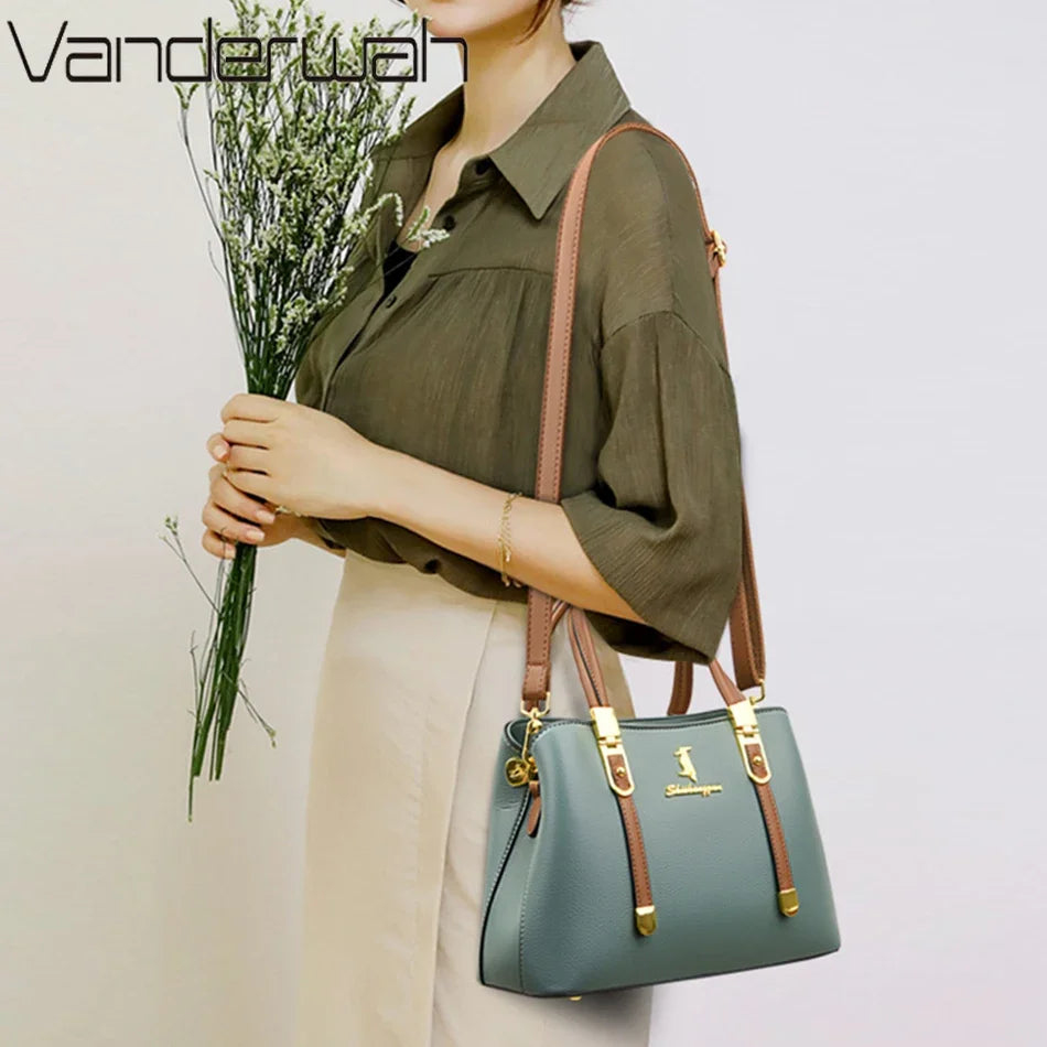 Bolsa Crossbody de Couro Genuíno Linda Top