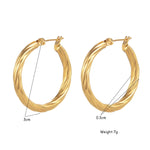 UHBINYCA Brincos de argola torcidos banhados a ouro 18K para mulheres, anel de orelha simples joias hipoalergênicas