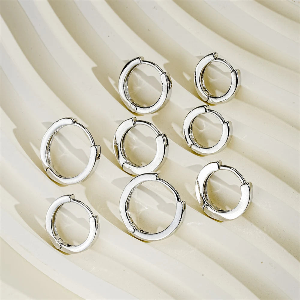 3-4 pares minimalista chique invisível huggie brincos de argola de cobre banhado a ouro para mulheres simples brilhante minúsculo empilhável joias de orelha