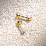 Brincos de Aço Inoxidável com Zircão 18K