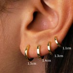 3-4 pares minimalista chique invisível huggie brincos de argola de cobre banhado a ouro para mulheres simples brilhante minúsculo empilhável joias de orelha