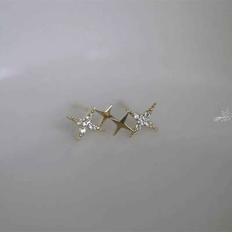 Brincos Estrela de Prata 925 com Cristais Incrustados