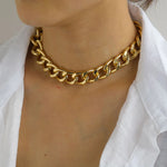 IPARAM-Gargantilha de Corrente Punk para Mulheres, Colar Declaração, Geométrico, Corrente Grossa, Colar de Clavícula, Jóias Boêmias, Moda