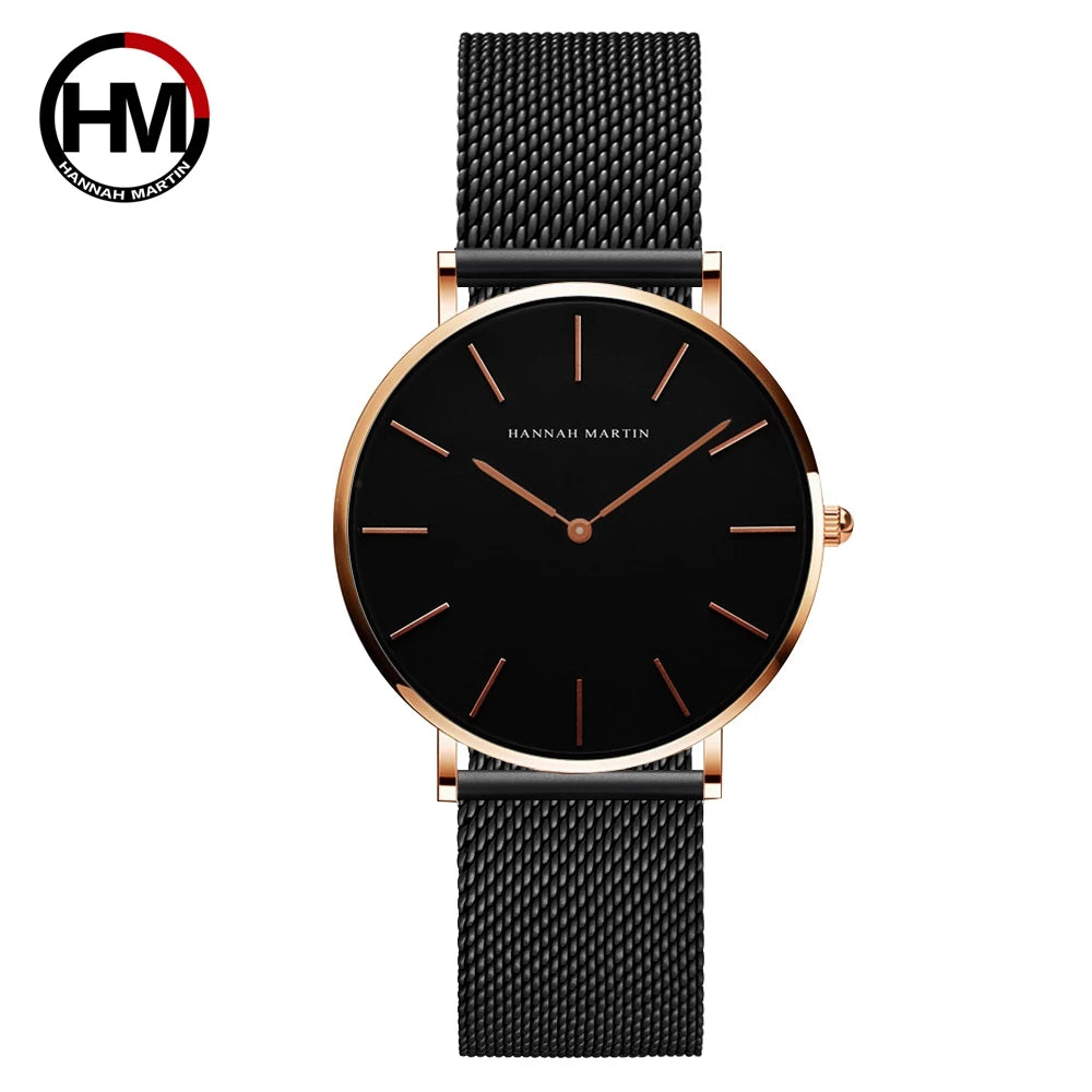 Relógios minimalistas nórdicos impermeáveis para mulheres, ouro rosa, movimento de quartzo japonês, marca superior, Dropshipping, elegante, 36mm