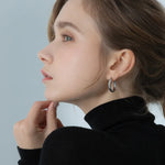 Lbyzhan 925 prata esterlina retro brincos de argola para mulheres personalidade moda francesa fivelas de orelha E-045