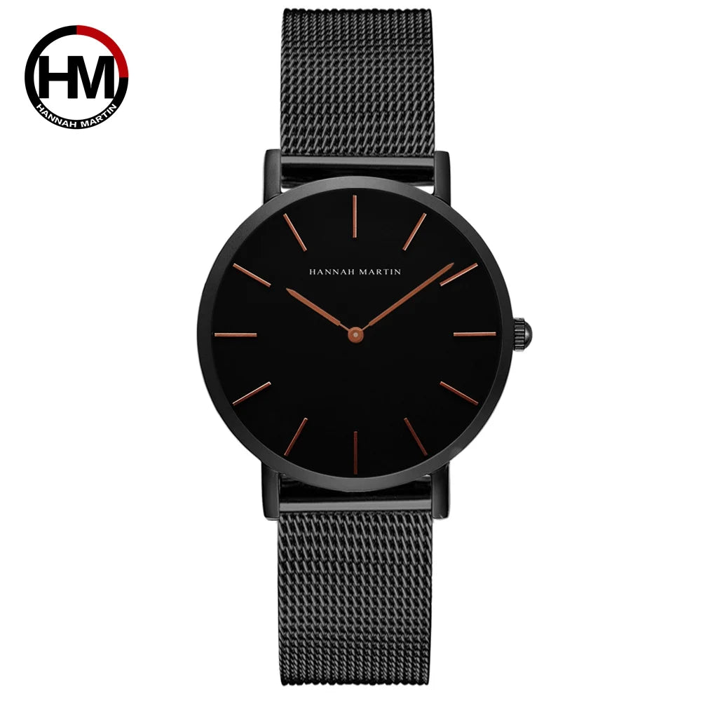 Relógios minimalistas nórdicos impermeáveis para mulheres, ouro rosa, movimento de quartzo japonês, marca superior, Dropshipping, elegante, 36mm