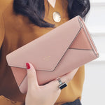 Aliwood-3 Fold Envelope Clutch para Mulheres, Marca Designer, Hasp, Grampo de Dinheiro, Couro, Carteira Longa Feminina, Bolso para Telefone