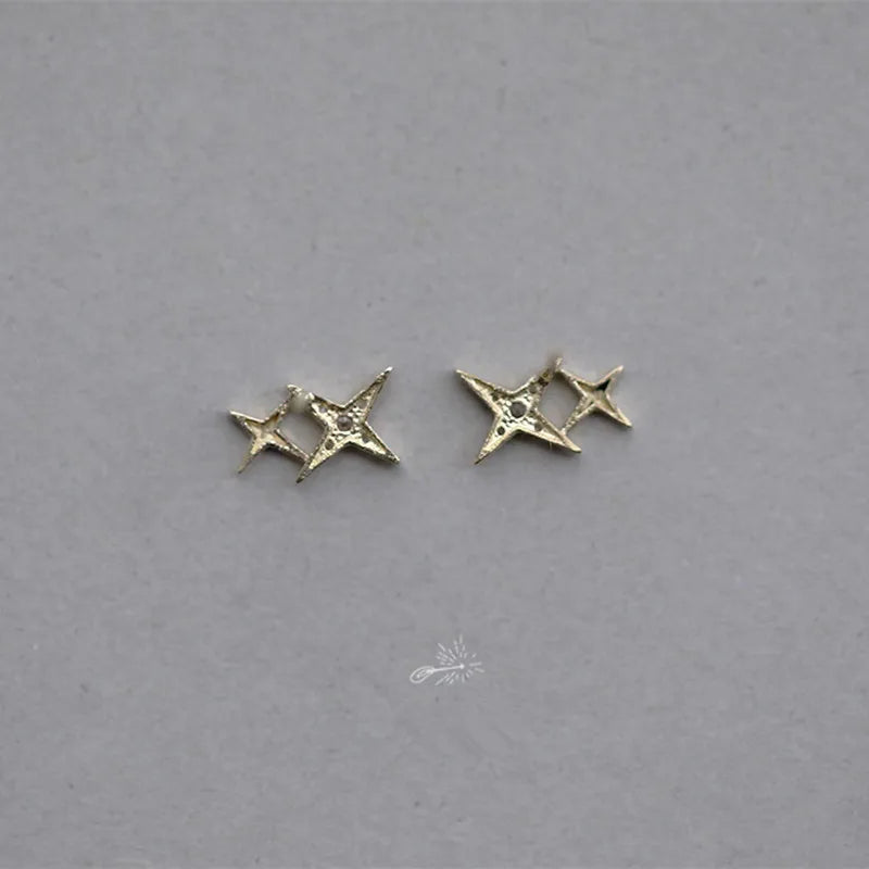 Brincos Estrela de Prata 925 com Cristais Incrustados