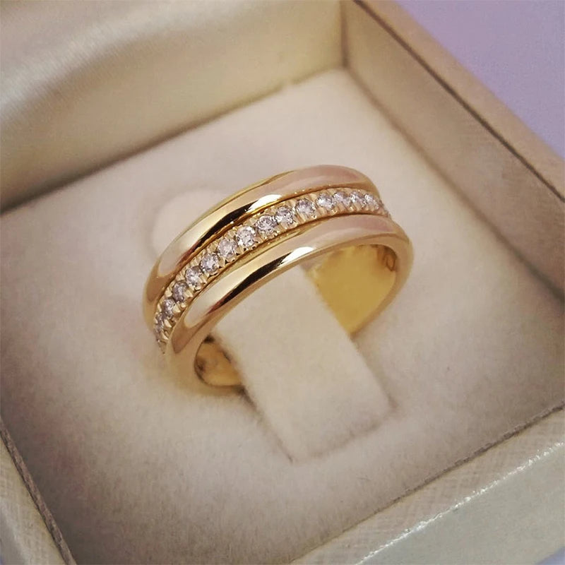 Huitan-zircão cúbico anel de casamento para mulheres, anéis de dedo micro pavimentado, jóias de noivado, acessórios femininos, moda, novo, 2020